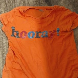 Spotted zebra orange shirt hooray